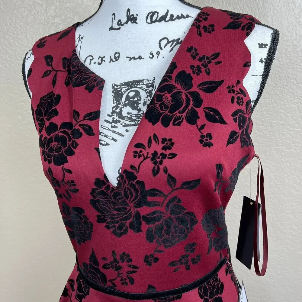 City Studio Burgundy Dress fit flare sleeveless dress size 7/8 baddie streetwear